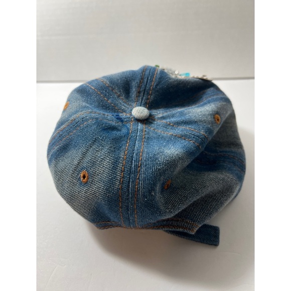 Pink Denim Cap with Rhinestone Embellishments main image 5